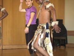 Dancers from Umzansi Zulu held workshops and demonstrations in November 2001 at Stanford.
